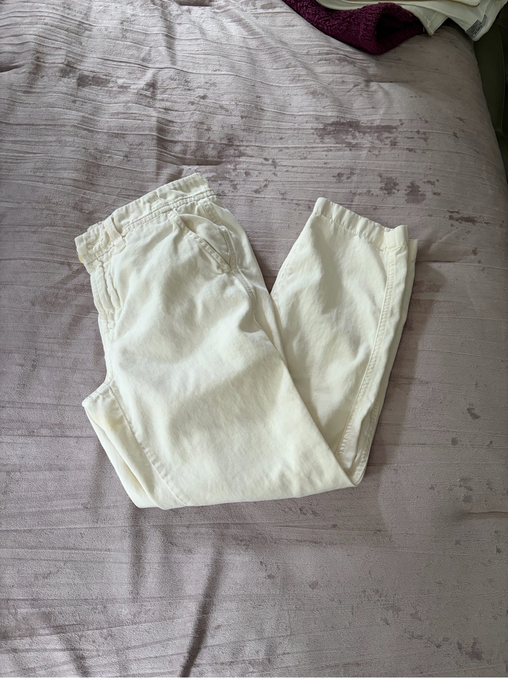 J.Crew Cotton Chino Pants Women’s Size 0 Petite Tapered Leg Cream Mid Rise - Picture 3 of 8